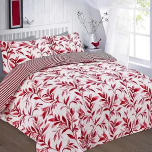 Luxury Ellie Leaf Printed Floral Reversible Floral Printed Easy Care Duvet Cover Set