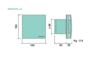 Vectaire Elegance EL1003DTLV 4"(100mm) Continuous Extract Fan SELV Comfort Timer