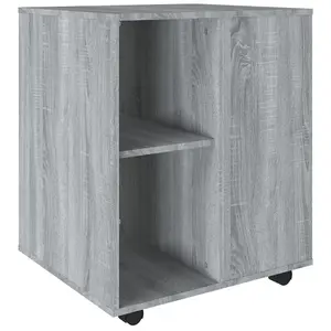 Berkfield Rolling Cabinet Grey Sonoma 60x53x72 cm Engineered Wood