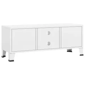 Berkfield Industrial TV Cabinet White 105x35x42 cm Metal