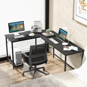 Costway L-Shaped Home Office Desk Computer Corner Desk Gaming Table with CPU Stand