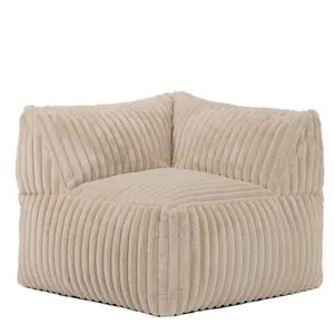 icon Tetra Ribbed Faux Fur Floor Sofa Bean Bag Extra Large Corner Section