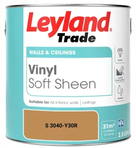 Leyland Trade Vinyl Soft Sheen Walls & Ceilings Emulsion Paint (S 3040-Y30R) - 2.5L