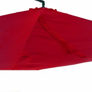 KCT Garden Parasol 3.5M Large Burgundy Patio Cantilever