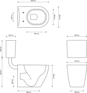 Cooke & Lewis Helena White Back to wall Toilet with Soft close seat & Concealed cistern