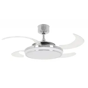 Adilene 122cm Ceiling Fan with LED Lights Chrome