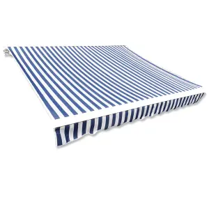 Awning Top Sunshade Canvas Blue & White 6x3m (Frame Not Included)