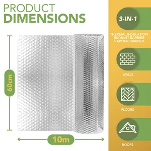 BLOSTM Multi-Purpose Foil Insulation Roll 0.6M X 10M