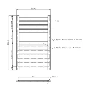 Rinse Flat Panel Chrome Towel Radiator Bathroom Heated Towel Rail 800x500mm