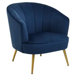 Interiors by Premier Modern Yolanda Midnight Velvet Chair, Exquisite & Cozy Desk Chair Velvet, Easy to Clean Velvet Accent Chair