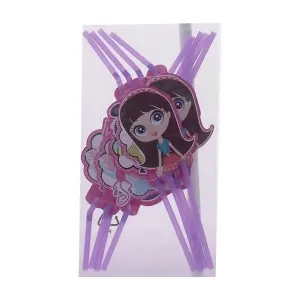 Littlest Pet Shop Flexible Disposable Straws (Pack of 8) Purple/Pink (One Size)