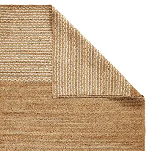 Handmade Modern Natural Easy to Clean Stripes Plain Rug for Living Room & Bedroom-120cm X 170cm