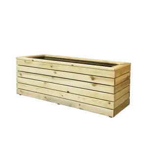 Forest Garden Linear Wooden Rectangular Planter (H)44cm (W)120cm