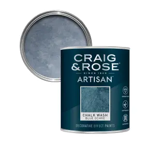 Craig & Rose Artisan Blue Ochre Topcoat Chalkwash paint, 750ml