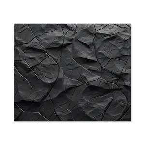 Toughened 6mm Glass Kitchen Splashback 90 x 75cm Abstract Black - Polished Edge Heat Resistant Back Splash for Cookers Hob