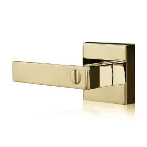 XFORT Quad Privacy Knob Set Polished Brass for Internal Doors