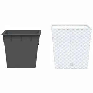 Berkfield Planter with Removable Inner White 21 / 32 L PP Rattan