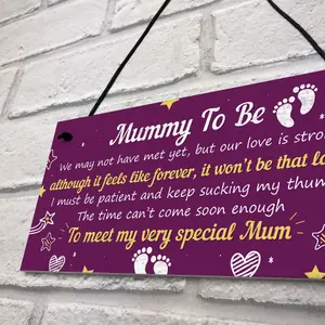 Red Ocean Mummy To Be Gifts From Bump Hanging Plaque Baby Shower Present To Mum From Baby Daughter Son Gift