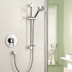 Mira Showers Silver BIV Mixer Shower Built-In Recessed Valve + Riser Rail