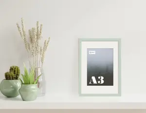 A3 Mint Green Picture Frame With Mount for A4 (21 x 29.7cm -8.3 x 11.7in) Poster, Photo, Artwork, or Print.