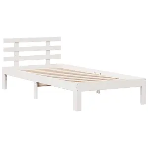 Berkfield Bookcase Bed without Mattress White 100x200cm Solid Wood Pine