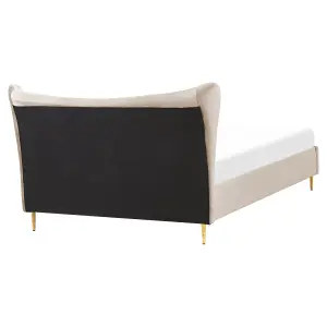 Velvet EU King Size Bed Taupe CHALEIX