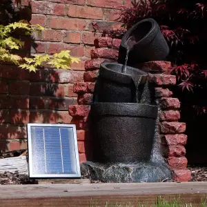 Gardenwize Garden Outdoor Solar Powered Corner Brick Wall Water Fountain Feature