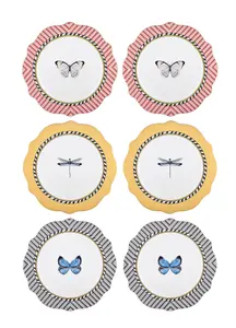 Rozi Mystique Collection Porcelain Dinner Plates, Set of 6