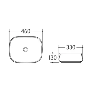 Ilion Gloss White Ceramic Rounded Counter Top Basin (W)460x(D)360mm