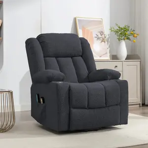 Lovell Electric Lift Assist Riser Recliner with Massage and Heat - Dark Grey