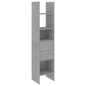 Berkfield Book Cabinet Concrete Grey 40x35x180 cm Engineered Wood