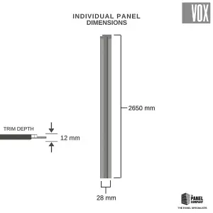 Panel Company Vox Linerio SLine Grey Slat Panel  Right Hand Trim