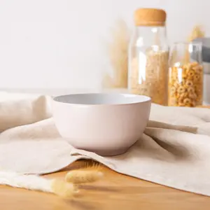 Nicola Spring - Stoneware Cereal Bowls - 14cm - Almond - Pack of 6