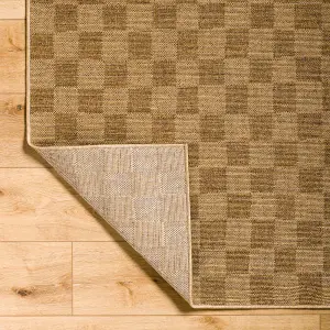 SIDDHI In- /Outdoor Jute-Look Checkered Area Rug 120 x 170 cm