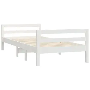 Berkfield Bed Frame White 90x200 cm Solid Wood Pine