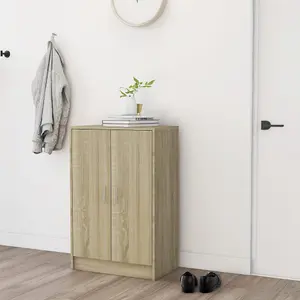 Berkfield Shoe Cabinet Sonoma Oak 60x35x92 cm Engineered Wood