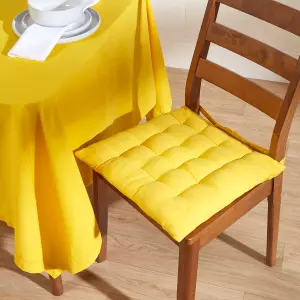 Homescapes Yellow Cotton Square Tablecloth 137 x 137 cm