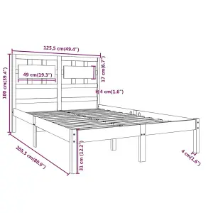 Berkfield Bed Frame Grey Solid Wood 120x200 cm