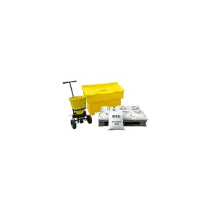 Arco Site Winter Kit 1 (200kg Bin) with grit bin, de-icing salt and salt spreader