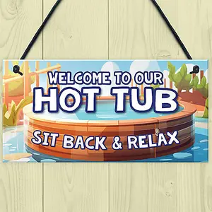 Red Ocean Hot Tub Sign Hanging Wall Plaque Hot Tub Signs And Plaques Shed Summerhouse Sign Home Decor Garden Signs