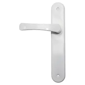 Modern White Interior Door Handle Set with Sleek Lever Design and Backplate, Ideal for Bedroom and Bathroom Doors, Durable