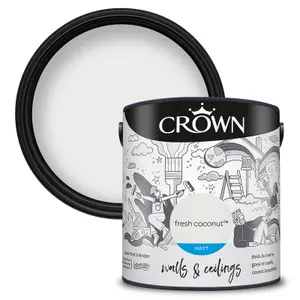 Crown Walls & Ceilings Matt Emulsion Paint Fresh Coconut - 2.5L