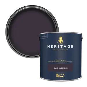 Dulux Trade Heritage Dark Aubergine Velvet matt Wall paint, 2.5L