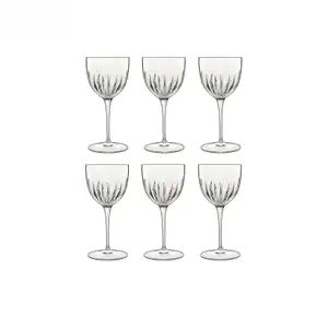 Luigi Bormioli Mixology Nick & Nora Clear Round Crystal Dishwasher Safe Modern Glass Set Pack of 6