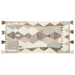 Wool Kilim Area Rug 80 x 150 cm Multicolour ARALEZ