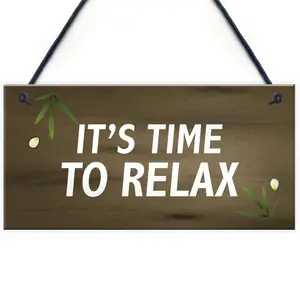 Garden Sign For Outdoor Time To Relax Novelty Hot Tub Sign Funny Home Gift