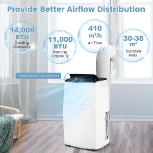 Costway 14000 BTU 4-in-1 Portable Air Conditioner Air Cooler Heating Fan Dehumidifier