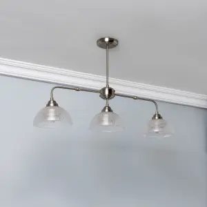 Inlight Satin Nickel effect LED Pendant ceiling light, (Dia)800mm