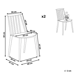 Set of 2 Dining Chairs VENTNOR Black