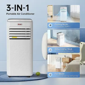 Portable Air Conditioner, 4-In-1 Air Conditioning Unit 7000 BTU, Dehumidifier, Cooling Fan with 2 Fan Speeds,Digital Display